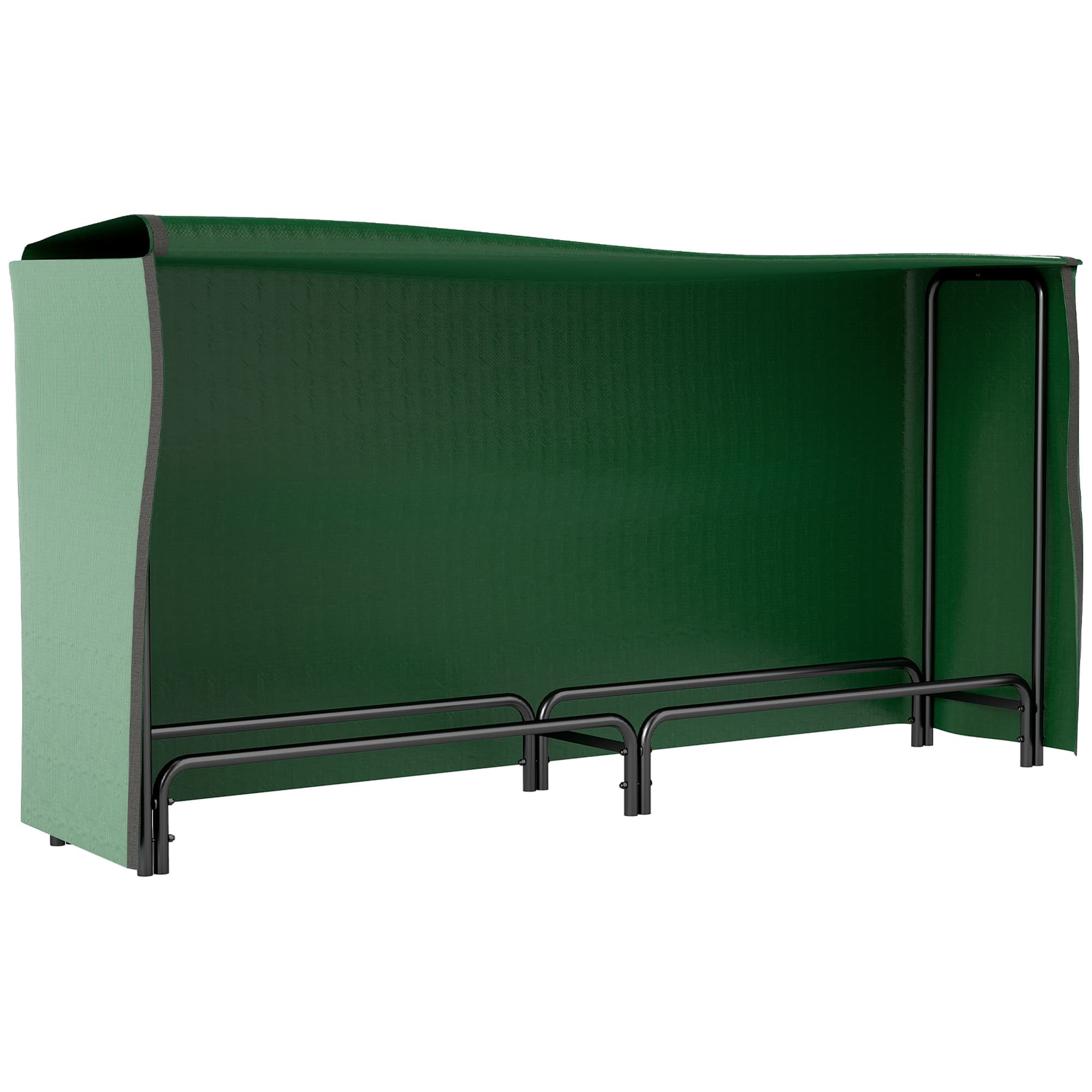 Outsunny Range buches extérieur, abri buches, avec housse en PE, base surélevée, pour extérieur, 200 x 36 x 99 cm, métal, noir