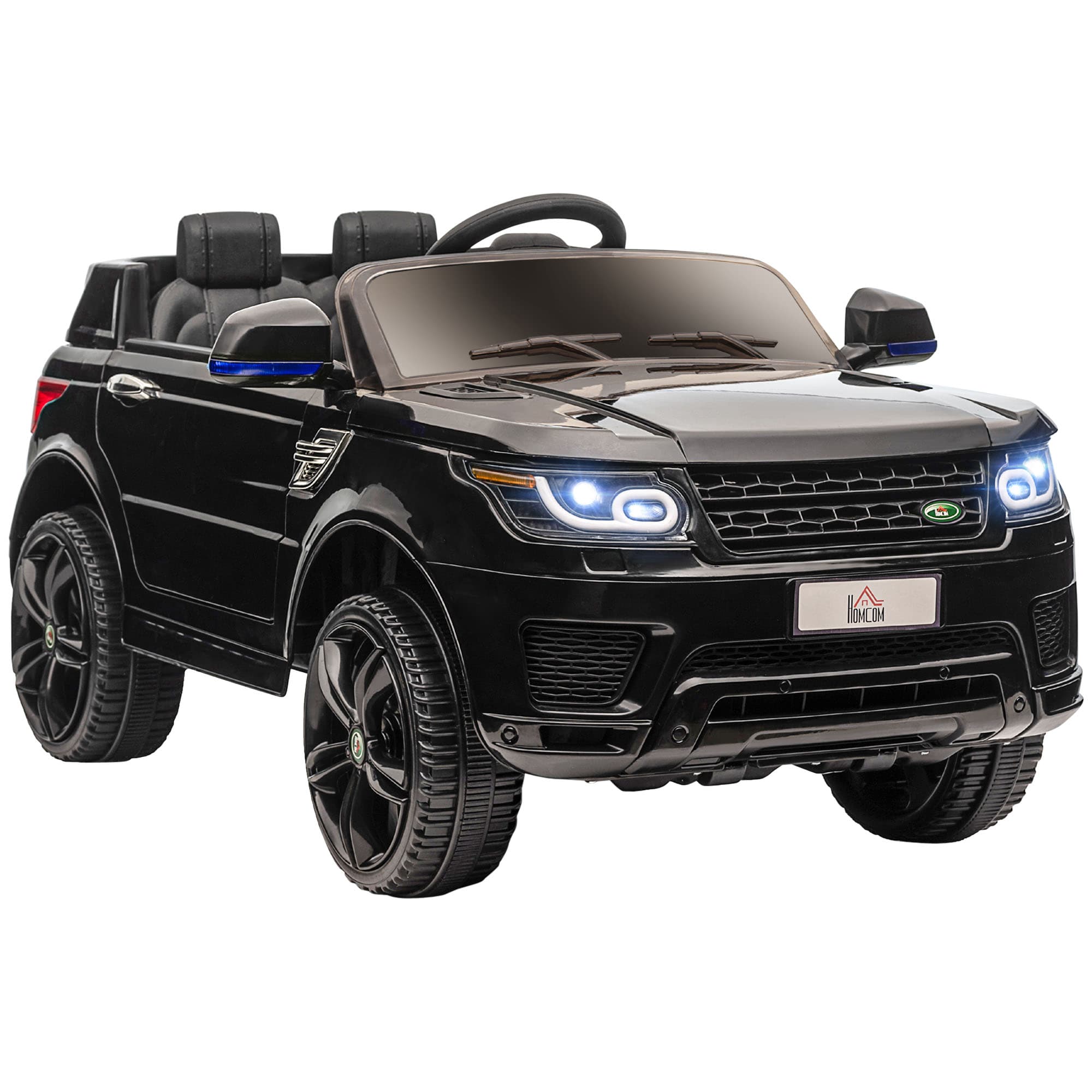 HOMCOM Voiture électrique enfants véhicule électrique 12 V double moteurs 3 à 5 km/h 110 x 68 x 52 cm noir
