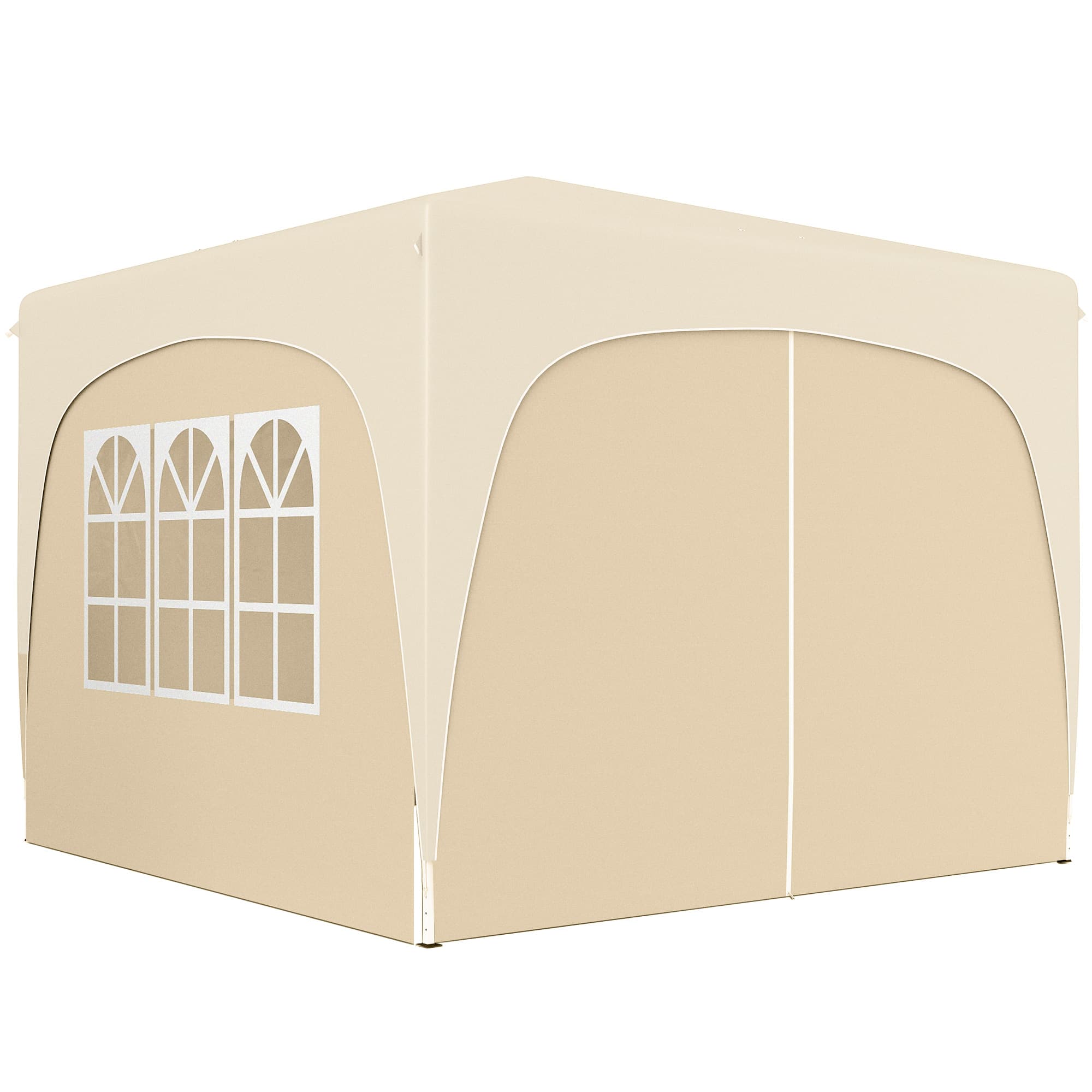 Outsunny Tonnelle Barnum Tente de réception Pliante 3 x 3 x 2,73 m avec fenêtres + Sac de Transport Sable