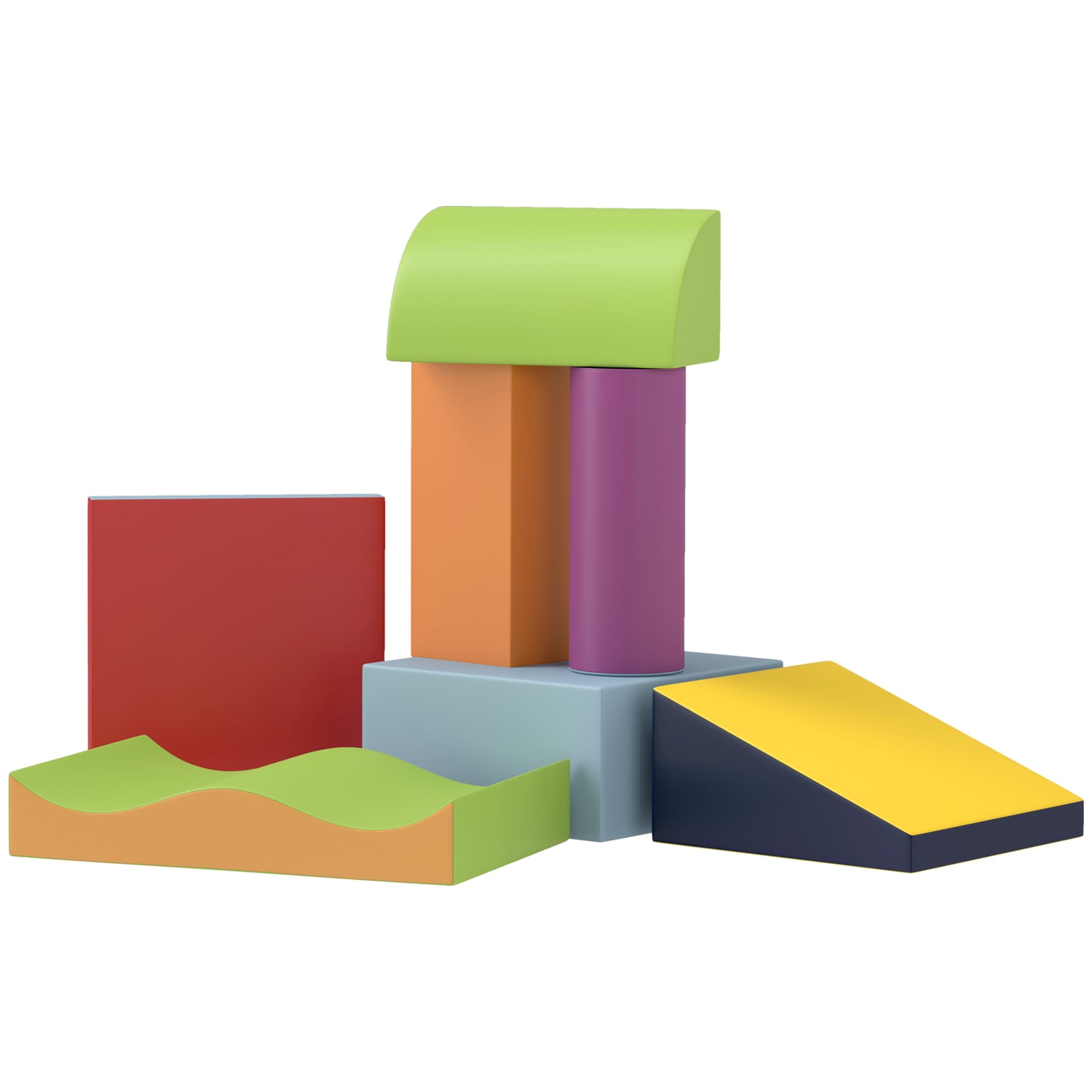 HOMCOM 7PCS Module motricité bébé parcours motricité bébé en mousse EPE pour enfants d'âge préscolaire, multicolore