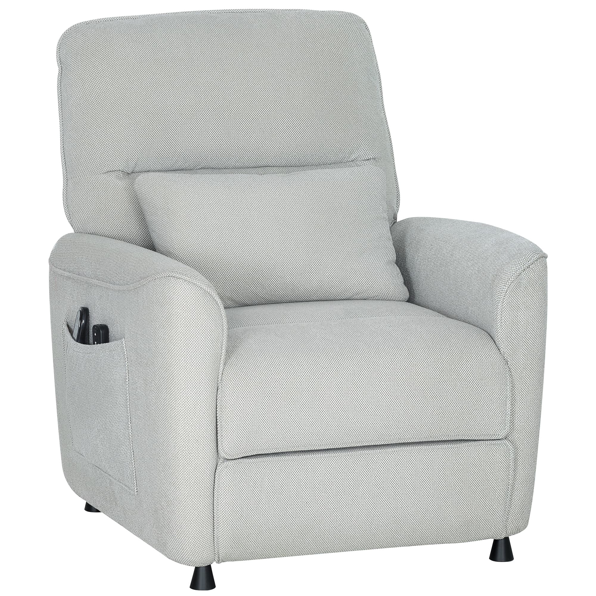 HOMCOM Fauteuil Inclinable avec Chauffage, 8 Points de Massage et 5 Modes, Tissu Chenille, Gris Clair