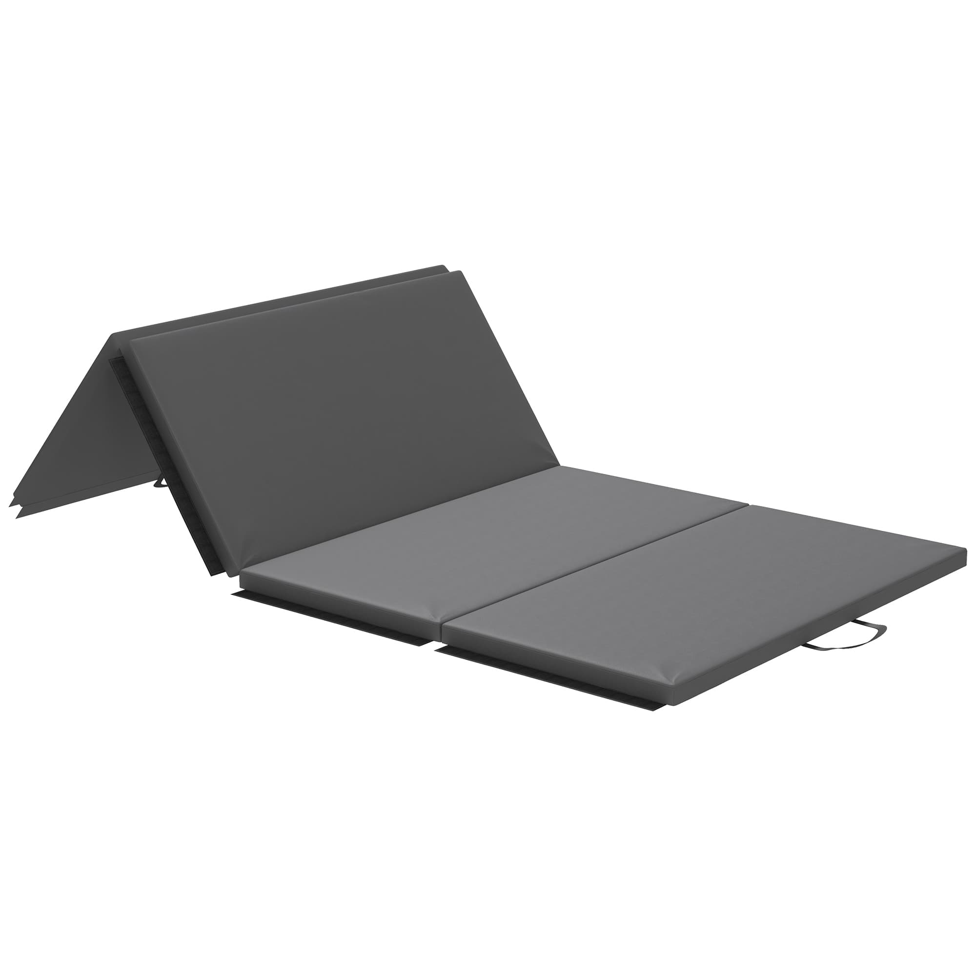 HOMCOM Tapis gymnastique en synthétique, plastique dim. 240 x 120 x 5 cm gris Aosom France