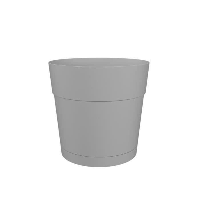 Pot de fleur avec réserve d'eau CAPRI LARGE - Plastique - Gris clair - Rond - 39,1 x 39,1 x 37 cm - ARTEVASI