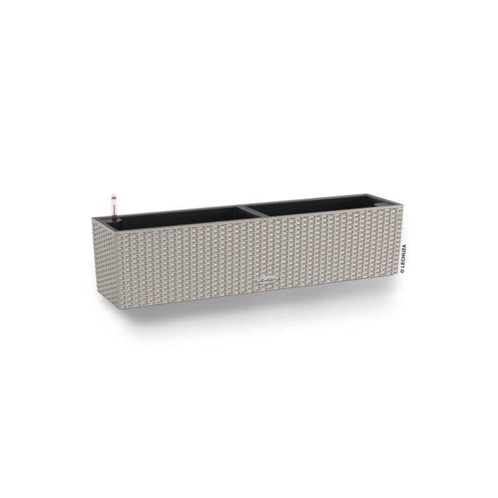LECHUZA Jardiniere - Balconera cottage 80 - 79 x 19 x 19 cm - 12 L - Kit complet - Brun sable