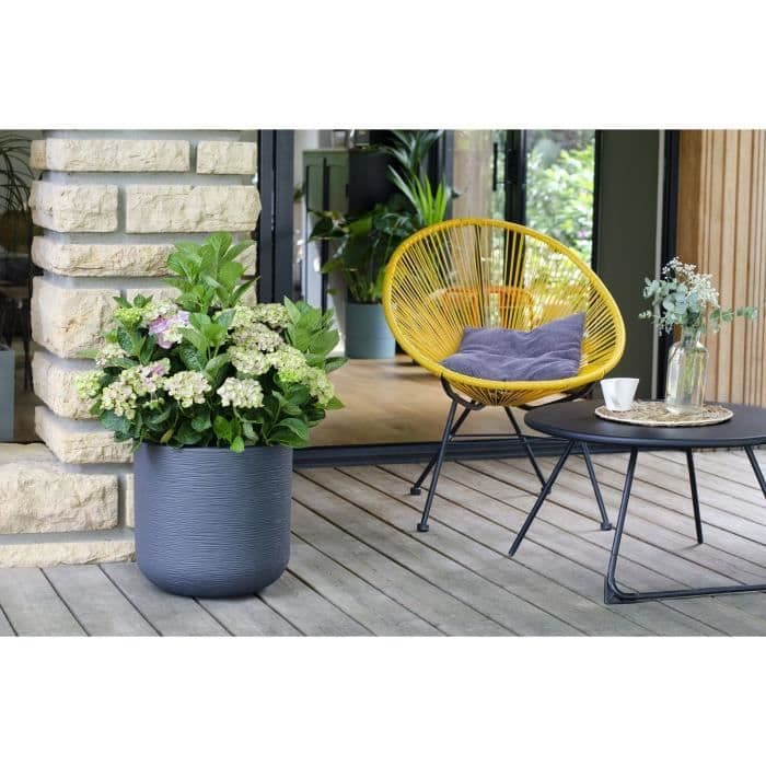 EDA Pot rond GRAPHIT UP - 32,5 L - Ø 38,5 cm x H 36,8 cm - Gris anthracite