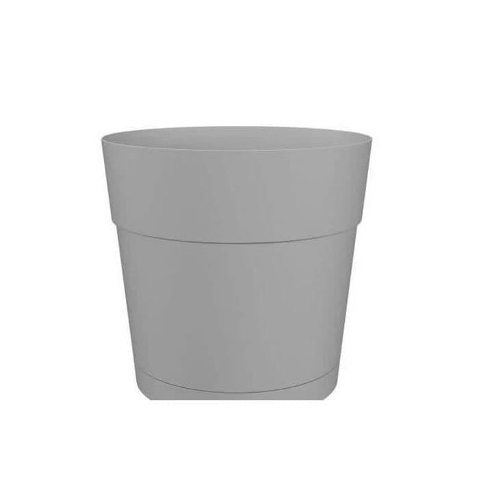 Pot de fleur avec réserve d'eau CAPRI LARGE - Plastique - Gris clair - Rond - 39,1 x 39,1 x 37 cm - ARTEVASI
