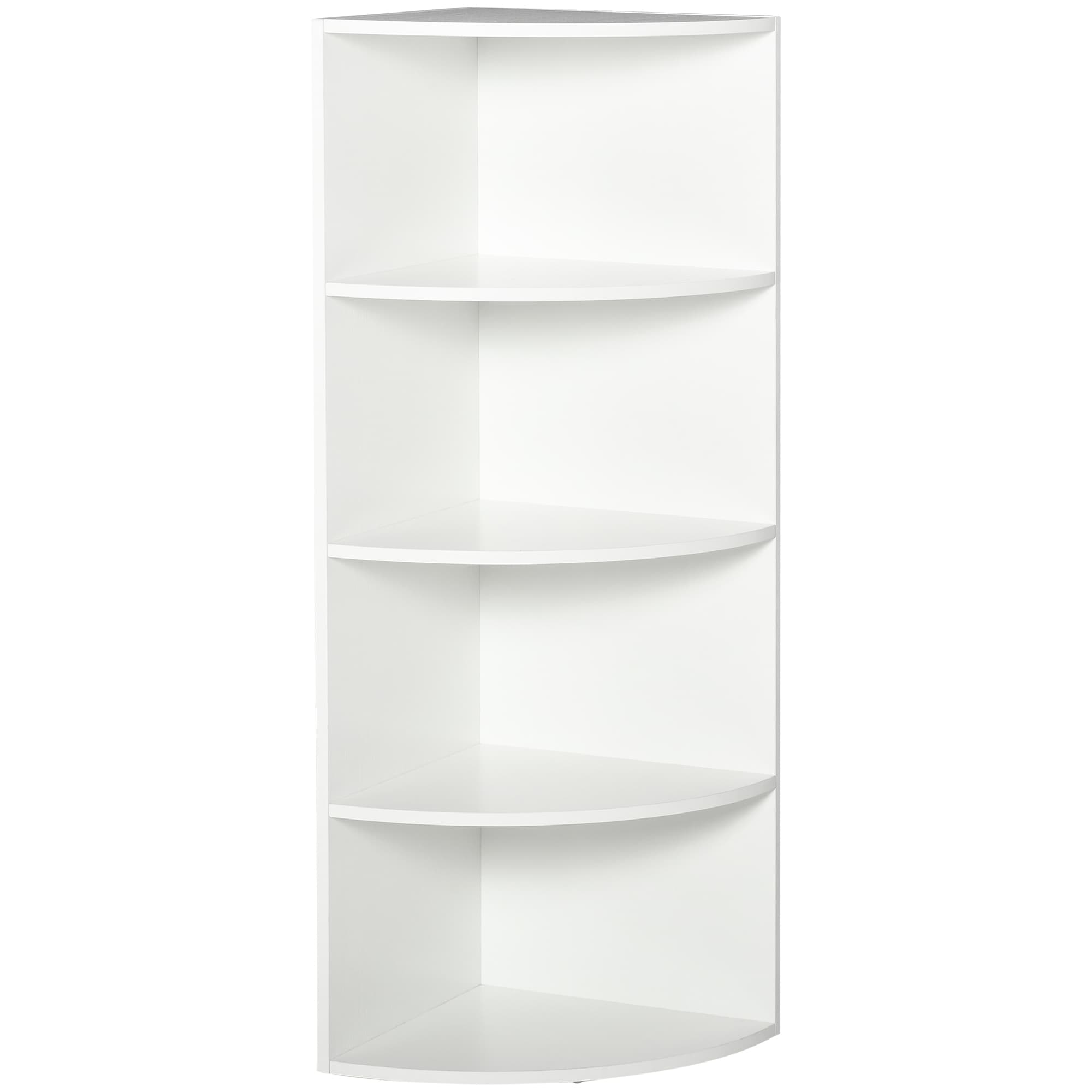 Étagère bibliothèque d'angle 4 étagères dim. 40L x 40l x 120H cm panneaux particules blanc