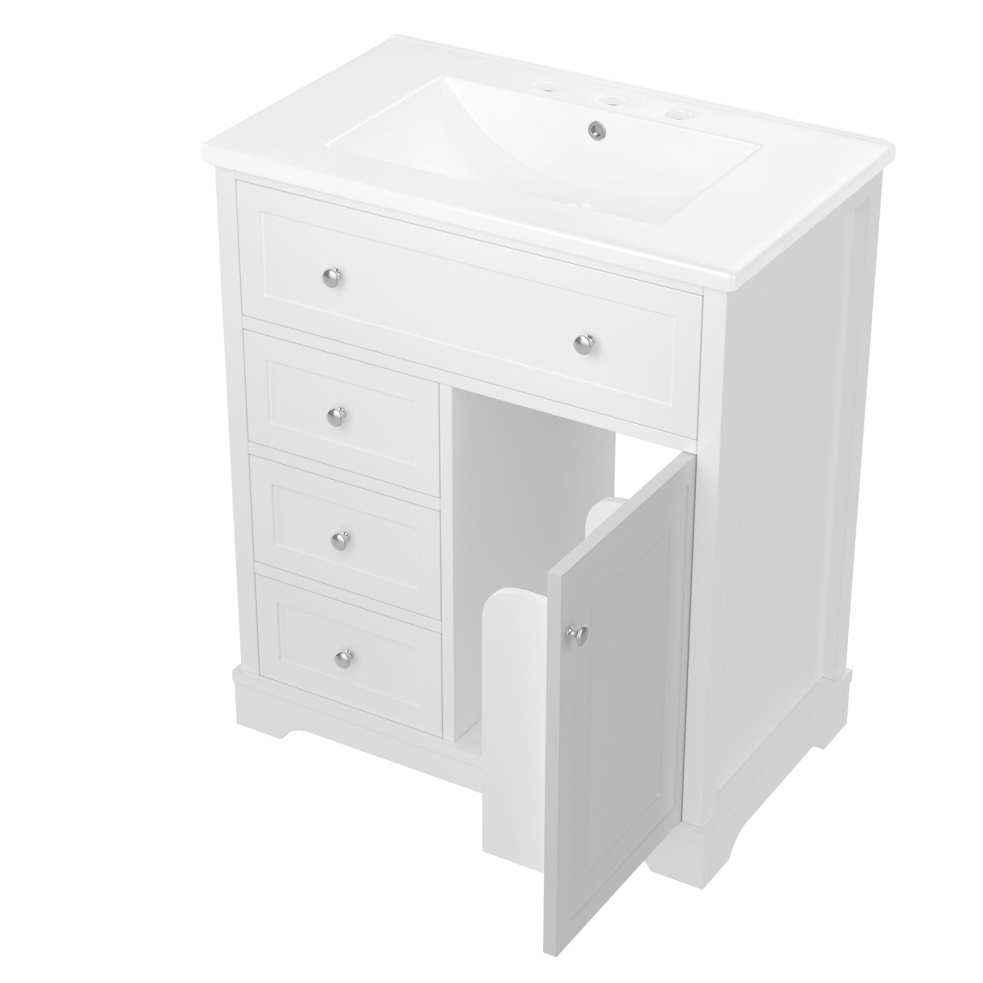 Armoire de salle de bain avec lavabo, 76x46x87 cm, Blanc