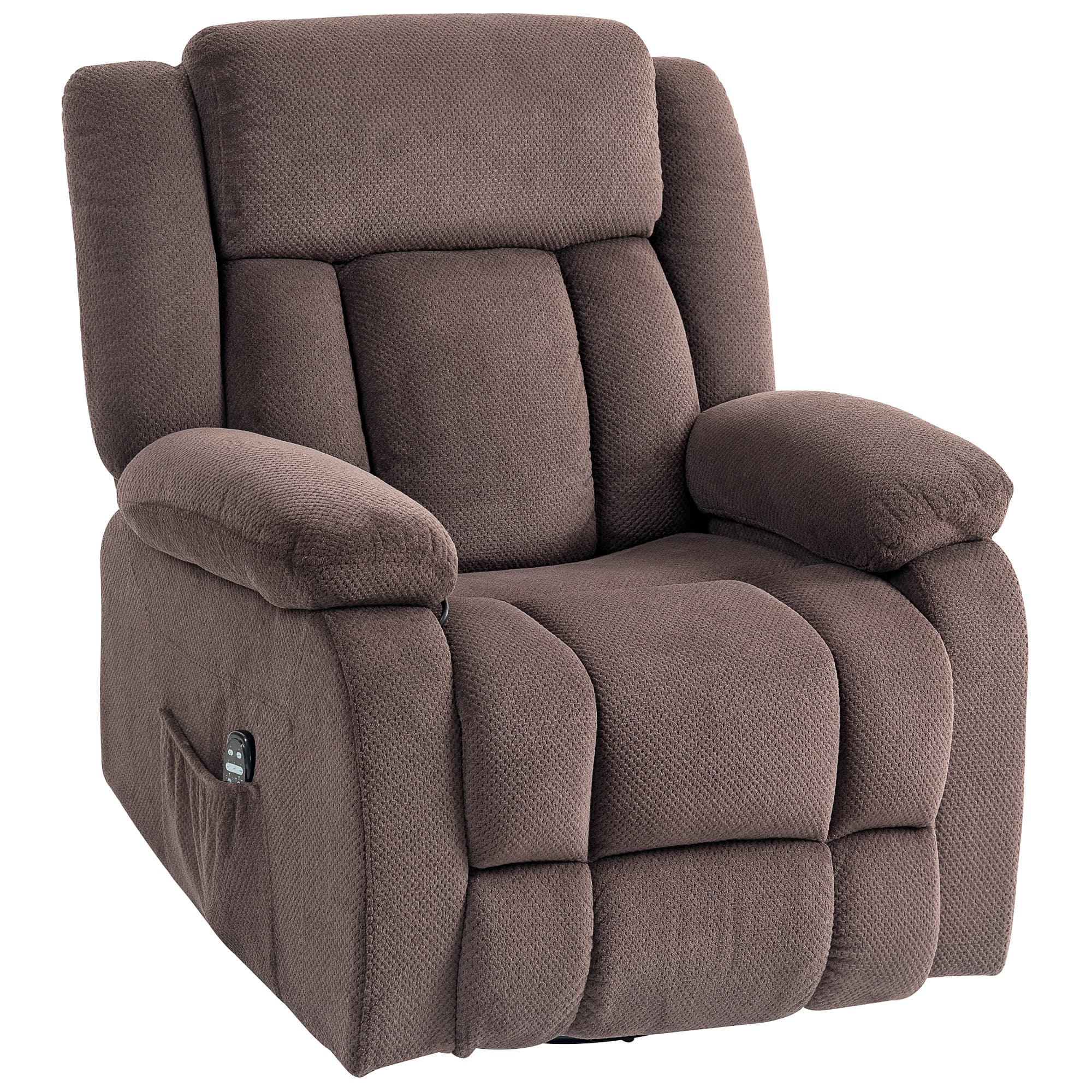 HOMCOM Fauteuil massant 8 points, 5 modes, chauffe-lombaire, inclinable et rotatif 360° — marron