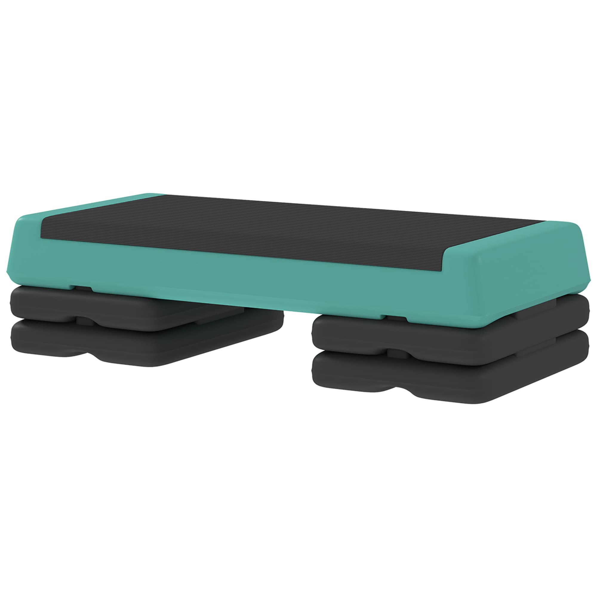 SPORTNOW Step d'aérobic antidérapant réglable 3 niveaux — 77 x 36 cm — Vert/Noir