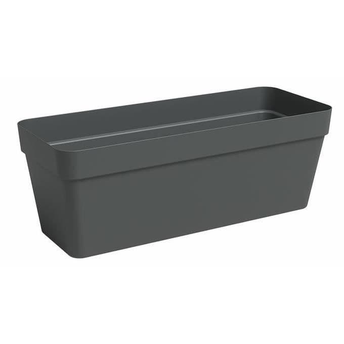 Jardiniere CAPRI - Plastique - Anthracite - Rectangulaire - L49,9 x P20 x H18,1cm - ARTEVASI
