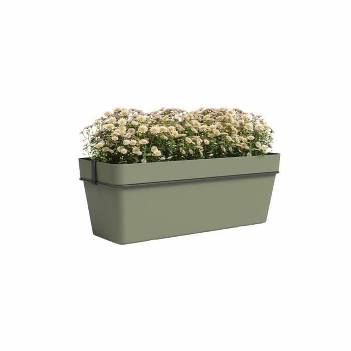 Jardiniere CAPRI RE KIT - Plastique - Vert cendré - Rectangulaire - L50,2 x P28,5 x H20 cm - ARTEVASI