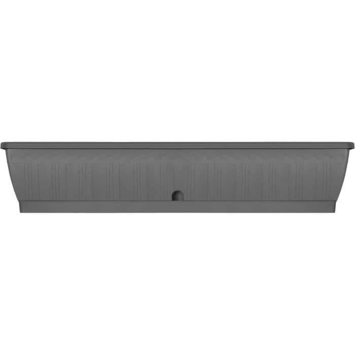 Jardiniere TERRAFLOR - Plastique - Anthracite - Rectangulaire - 100x19,5xH18cm - Avec réserve d'eau - 100% recyclable - Garden ID