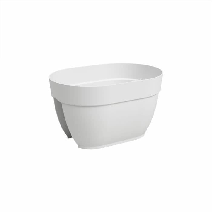 Jardiniere balcon CAPRI CAMPANA - Plastique - Blanc - Ovale - 39 x 25,6 x 22,5 cm - ARTEVASI