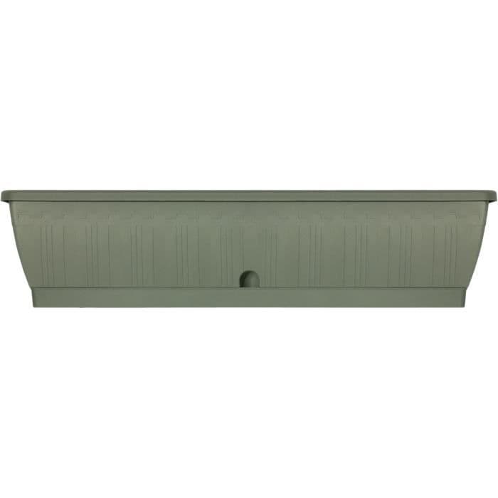Jardiniere TERRAFLOR - Plastique - Vert - Rectangulaire - 80x19,5xH18cm - Averc réserve d'eau - 100% recyclable - Garden ID