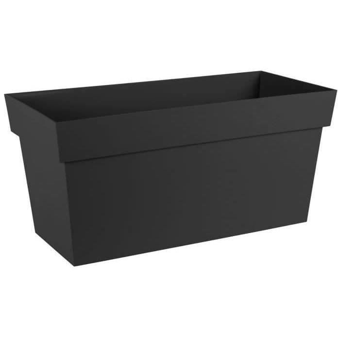 Jardiniere Muret réserve d'eau - TOSCANE - Plastique - Gris Anthracite - 79x35xH39cm - 74L - EDA