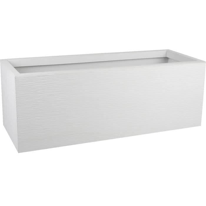 Jardiniere - EDA - Graphit Up - 57 L - Intérieur/ Extérieur - Décor Graphique - 79,5 x 29,5 x H. 29,5 cm - Blanc Cérusé