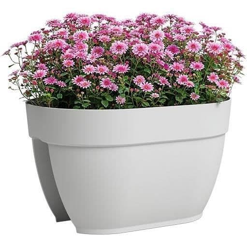 Jardiniere balcon CAPRI CAMPANA - Plastique - Blanc - Ovale - 39 x 25,6 x 22,5 cm - ARTEVASI