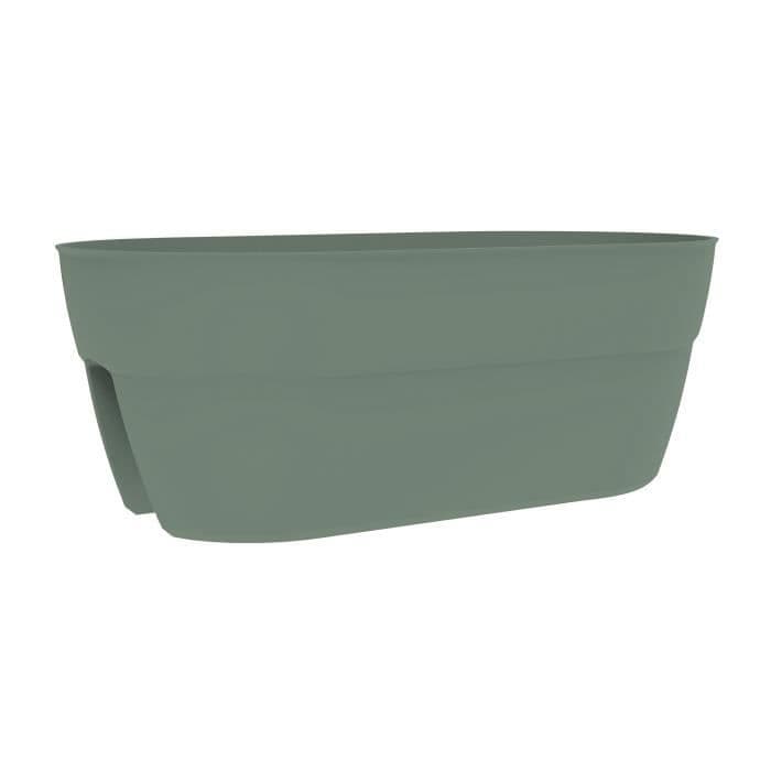 Jardiniere Cavaliere Osaka - EDA - 19,5 L - Fixation Simple pour Balcons et Rambardes - 56 x 30,1 x H. 20,6 cm - Vert Laurier