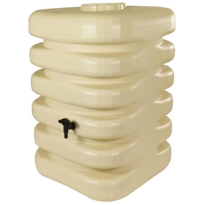 Récupérateur d'eau - BELLI - Cubique - 350 litres - Beige - Polyéthylene - 60x60x120 cm