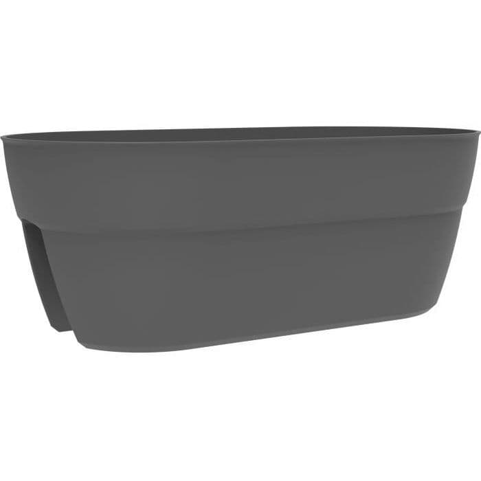 Jardiniere Cavaliere Osaka - EDA - 19,5 L - Fixation Simple pour Balcons et Rambardes - 56 x 30,1 x H. 20,6 cm - Gris Anthracite