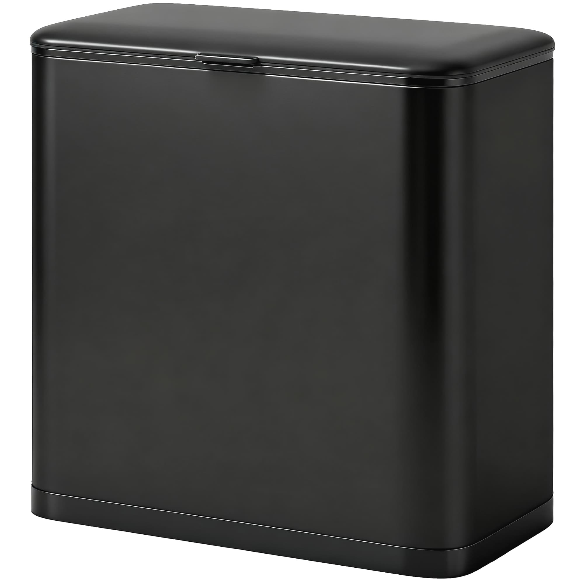 HOMCOM Poubelle 8 L, placable sur pied ou suspendue, acier inoxydable, Noir