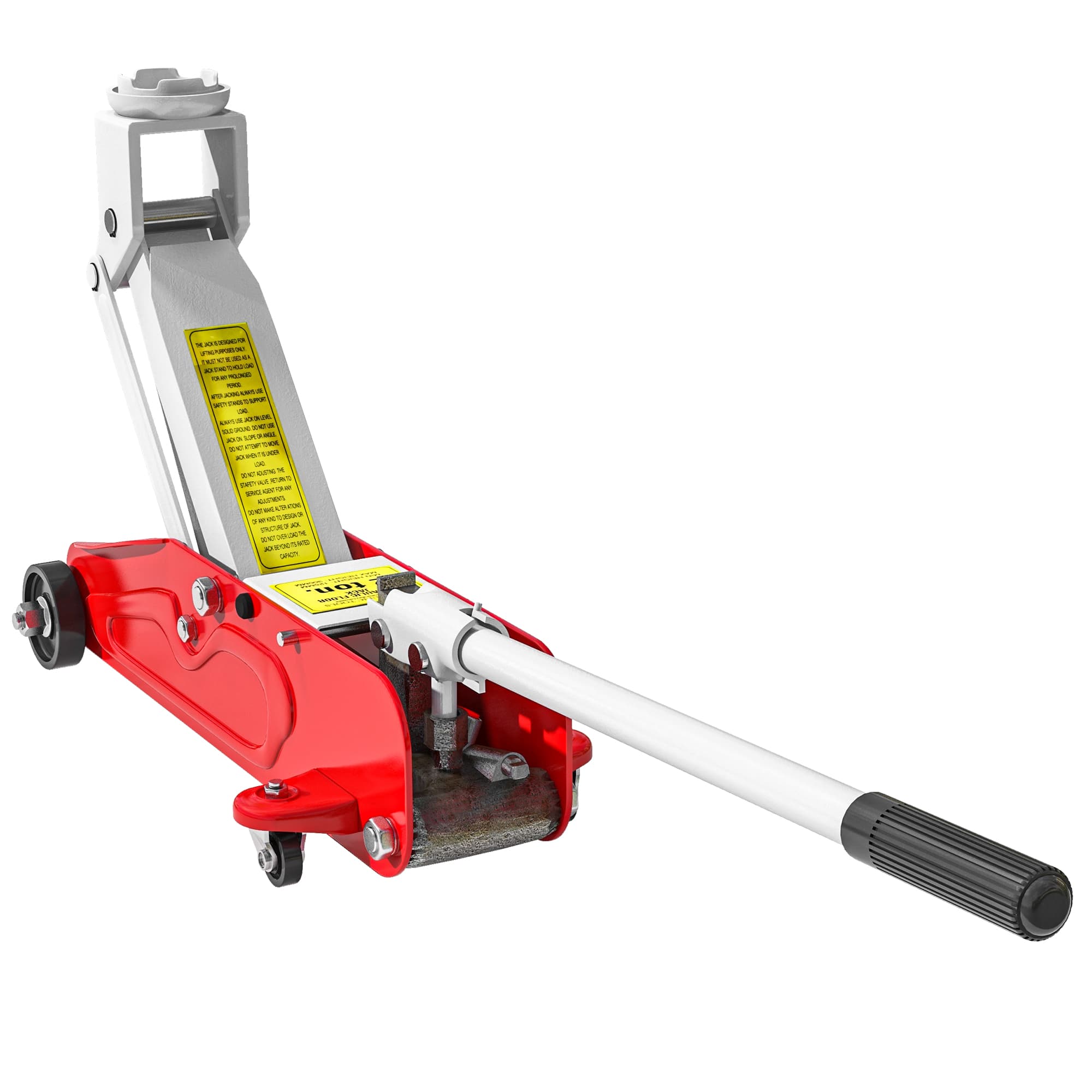 HOMCOM Cric hydraulique à profil bas en acier robuste, Charge maximale de 2000 kg, capacité de levage de 12 à 30 cm, rouge