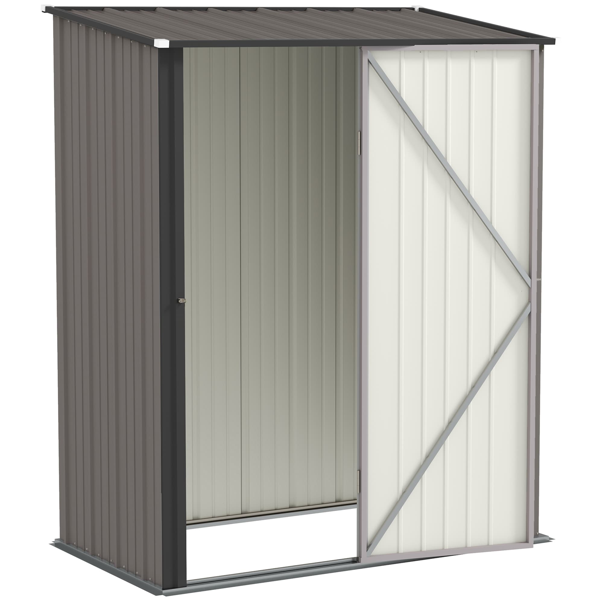 Outsunny Abri de jardin Abri à outils, porte verrouillable, résistant aux intempéries, 161,5 cm x 94,5 cm x 196 cm, Noir
