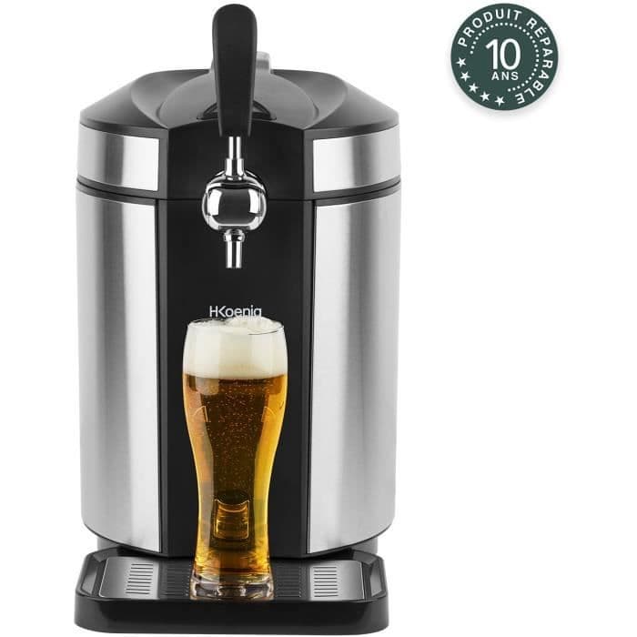 Tireuse a biere HKoeNIG - BW1880 - Capacité 5L - Température réglable 2°C a 12°C - Compatible tous fûts - Inox
