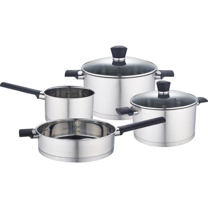 Batterie de cuisine - BAUMALU - Standard - Acier inoxydable - 6 pieces - Tous feux dont induction, gris