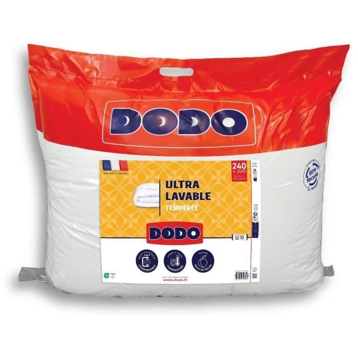 Couette Tempérée 300 gr/m2 - DODO - Ultra Lavable - 220 x 240 cm - Blanc