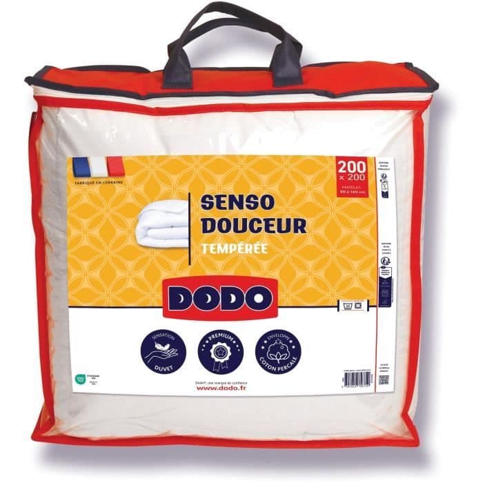 DODO - Couette tempérée 350 g/m2 - SENSO DOUCEUR - 200 x 200 cm - Blanc