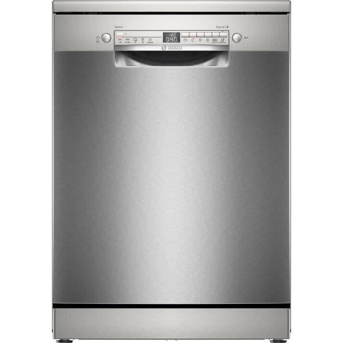 Lave-vaisselle pose libre BOSCH SMS2HVI02E SER2 - 14 couverts - Induction - L60cm - 46 dB - tiroir a couverts - Inox