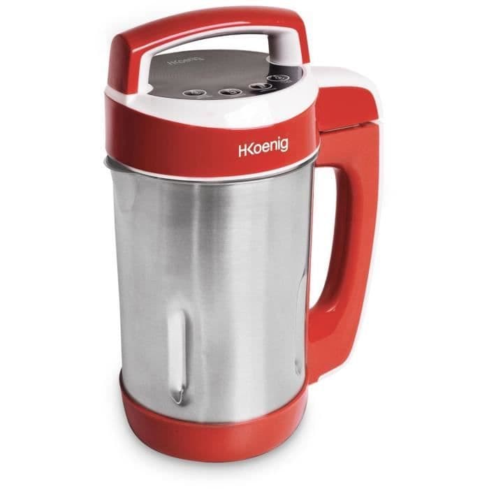 Blender chauffant - H.Koenig - MXC18 - 850 W - 1,1 L - Inox - 2 programmes de cuisson - rouge