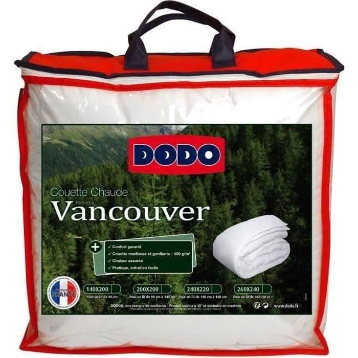 Couette Chaude Vancouver 400gr/m2 - DODO - 220 x 240 cm - Blanc
