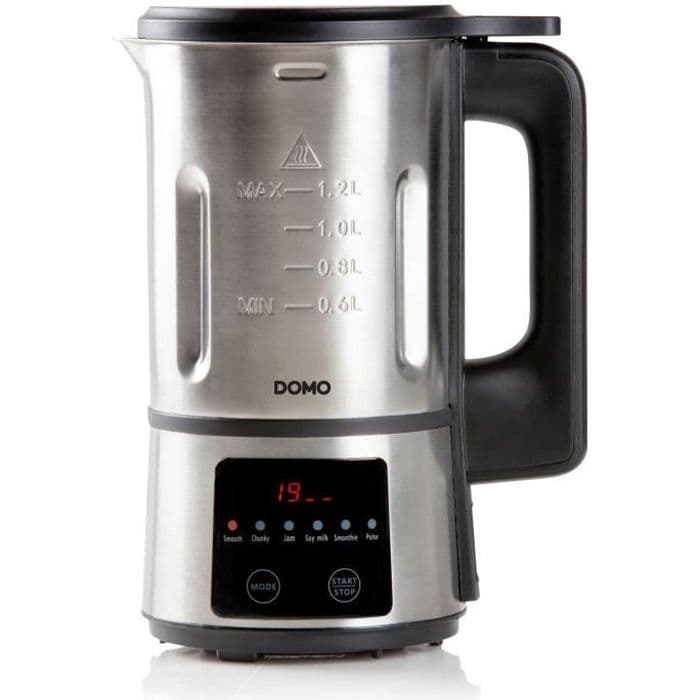 Blender chauffant DOMO - Inox – 1,2 L - 6 programmes – 800 Watt – DO727BL