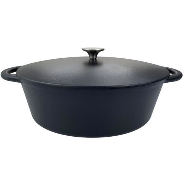 Cocotte - BAUMALU - 336408 - Fonte - Ovale 33 cm - Noir mat