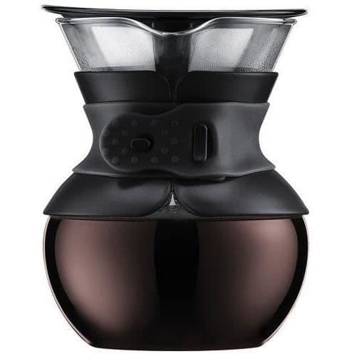 Cafetiere filtre - BODUM - Pour Over - 0,5 L - 4 tasses - Filtre permanent maille inox - Verre / Noir