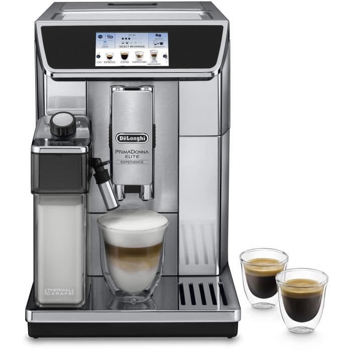 Machine expresso broyeur - DELONGHI PrimaDonna Elite Experience ECAM650.85.MS - Gris - Connecté - Machine a café grains