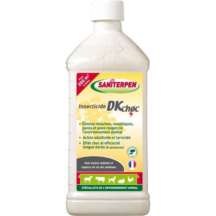 SANITERPEN DK CHOC 1L- Insecticide - 1L - élimine les insectes volants et rampants de l'habitat des animaux