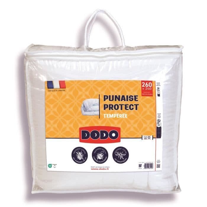 Couette Tempérée 300gr/m2 - DODO - PUNAISE PROTECT - 240 x 260 cm - Blanc