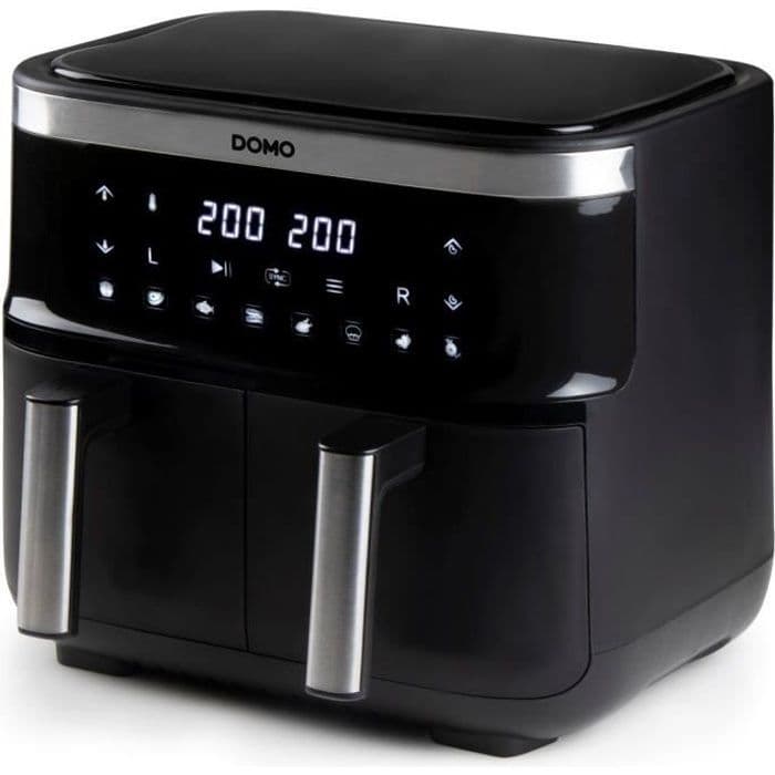 Friteuse sans huile DOMO - DO537FR - Double cuve - Capacité 8L - Jusqu'a 200° - 8 programmes de cuisson - 2850W