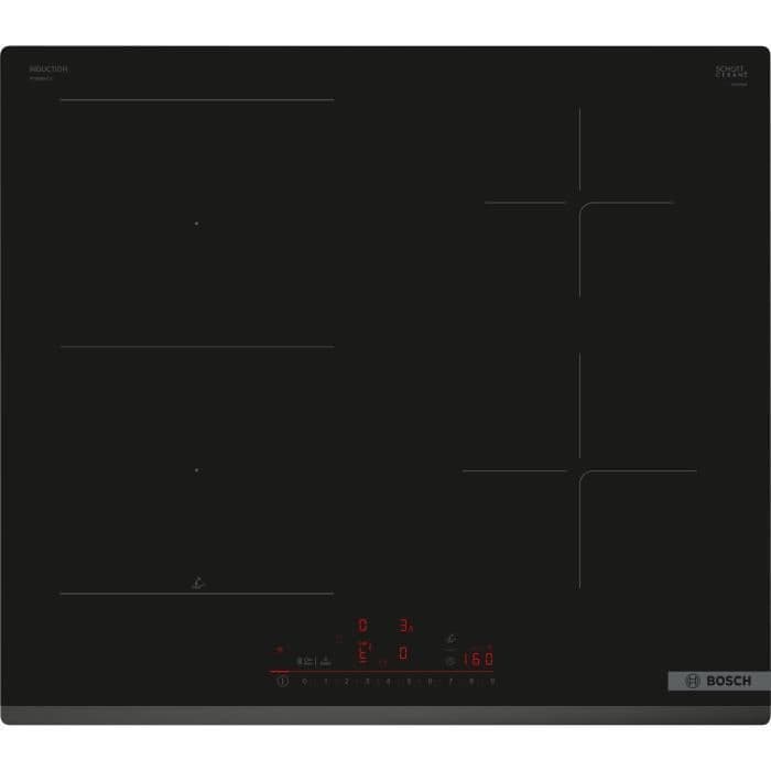 Table induction 60cm - BOSCH SER6 - PVS63KHC1E Noir - 4-foyers - Home Connect - L592xP522 mm