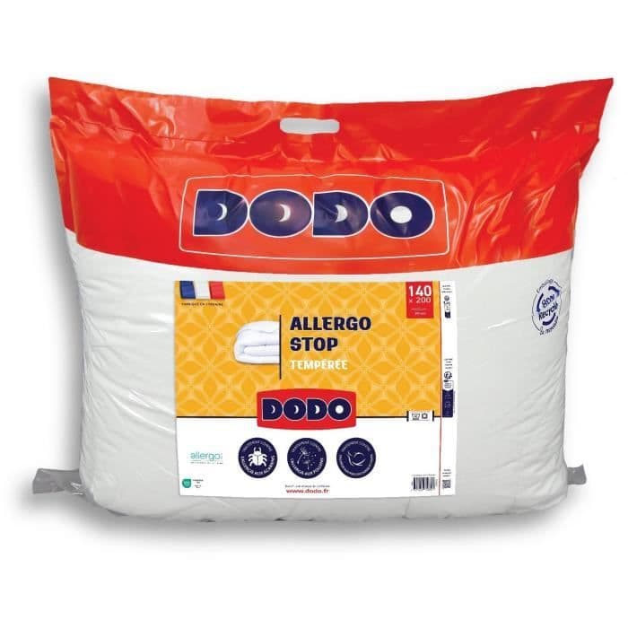 Couette Tempérée 300 gr/m2 - DODO - ALLERGO STOP - 140 x 200 cm - Blanc