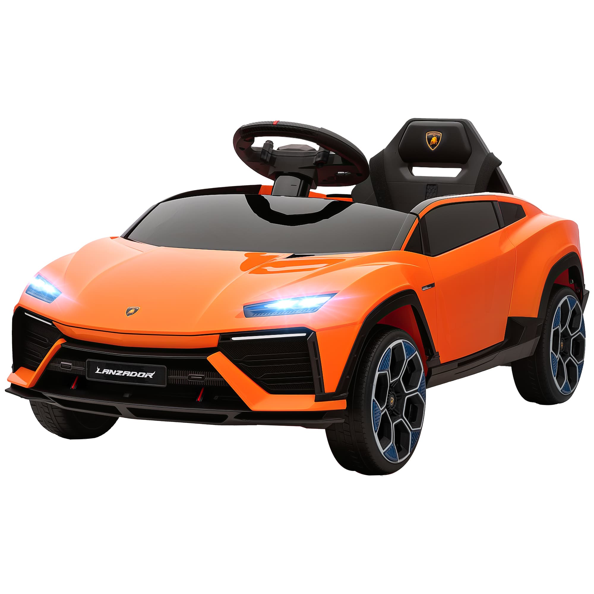 AIYAPLAY Voiture électrique enfant Licence Lamborghini — Télécommande, MP3, 101,5×49×43 cm, orange