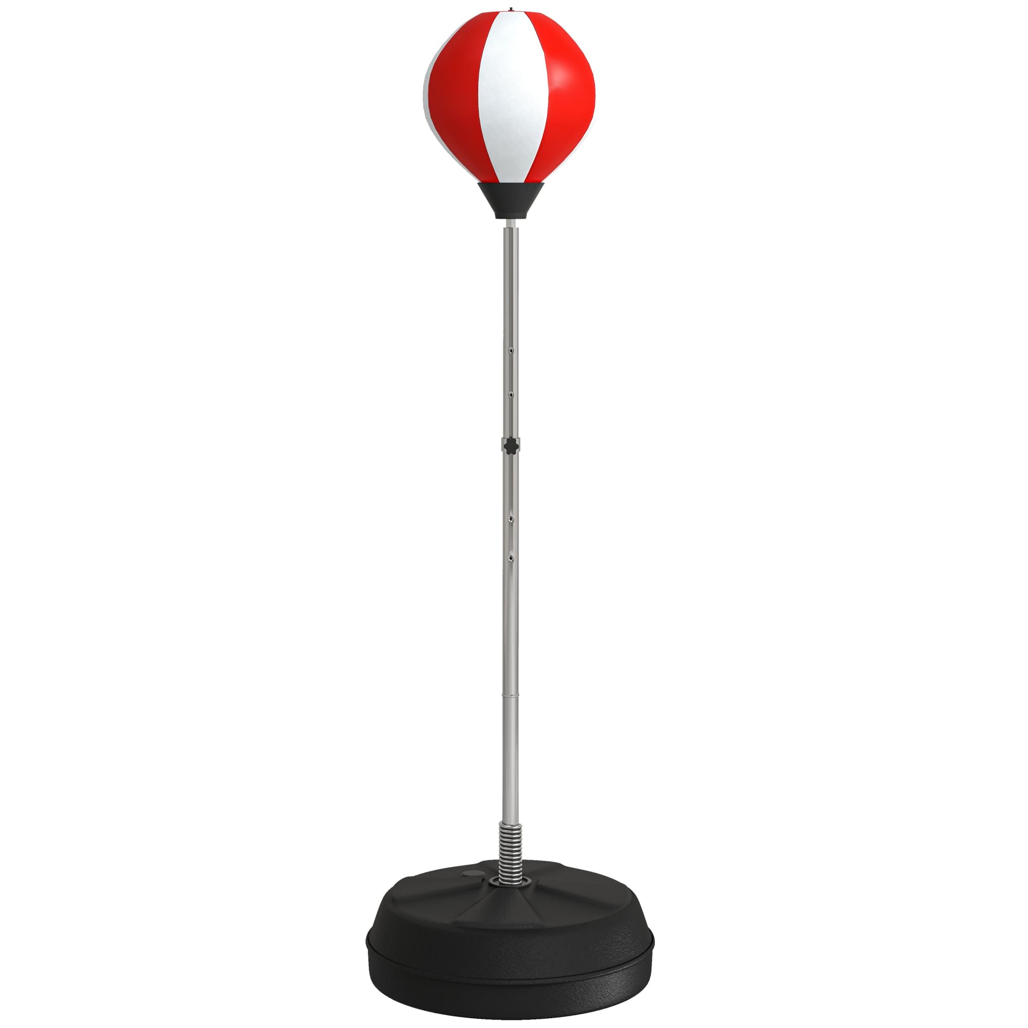HOMCOM Sac de Frappe sur Pied Punching ball sur pied réglable en hauteur 126-144 cm avec gants, pompe et base de lestage