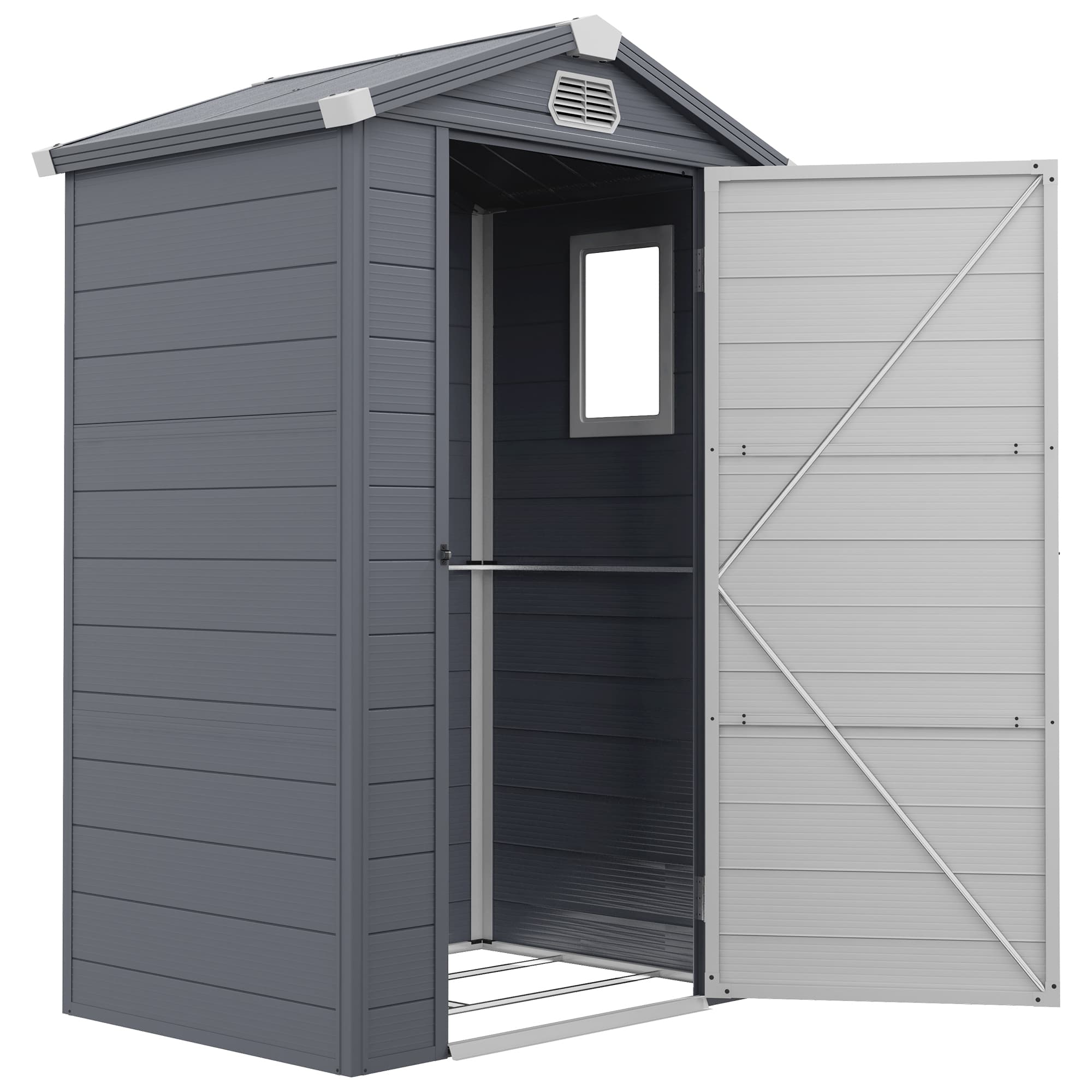 Outsunny Abri de jardin, 1,1m2, abri à toit en pente, 133 x 102 x 180/208 cm