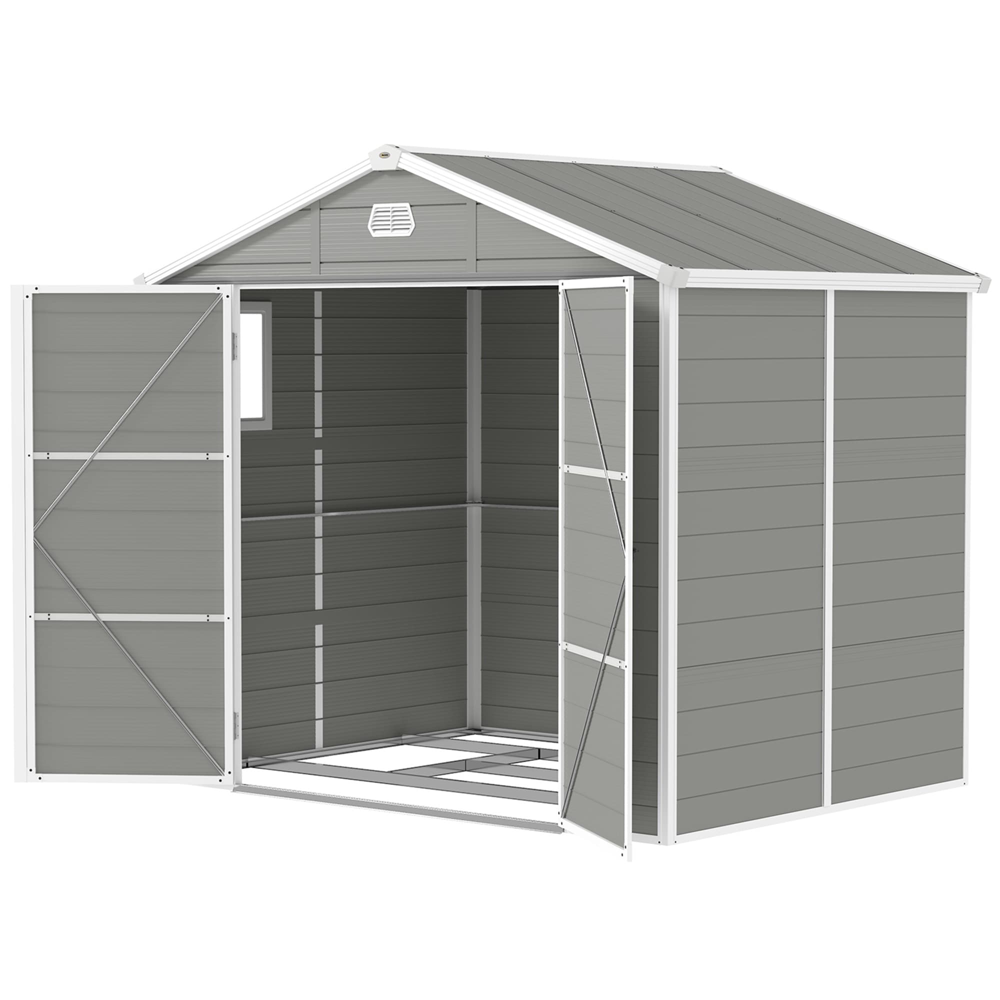 Outsunny Abri de jardin, 4,1m2, abri avec toit en pignon, 240 x 190 x 180/228 cm
