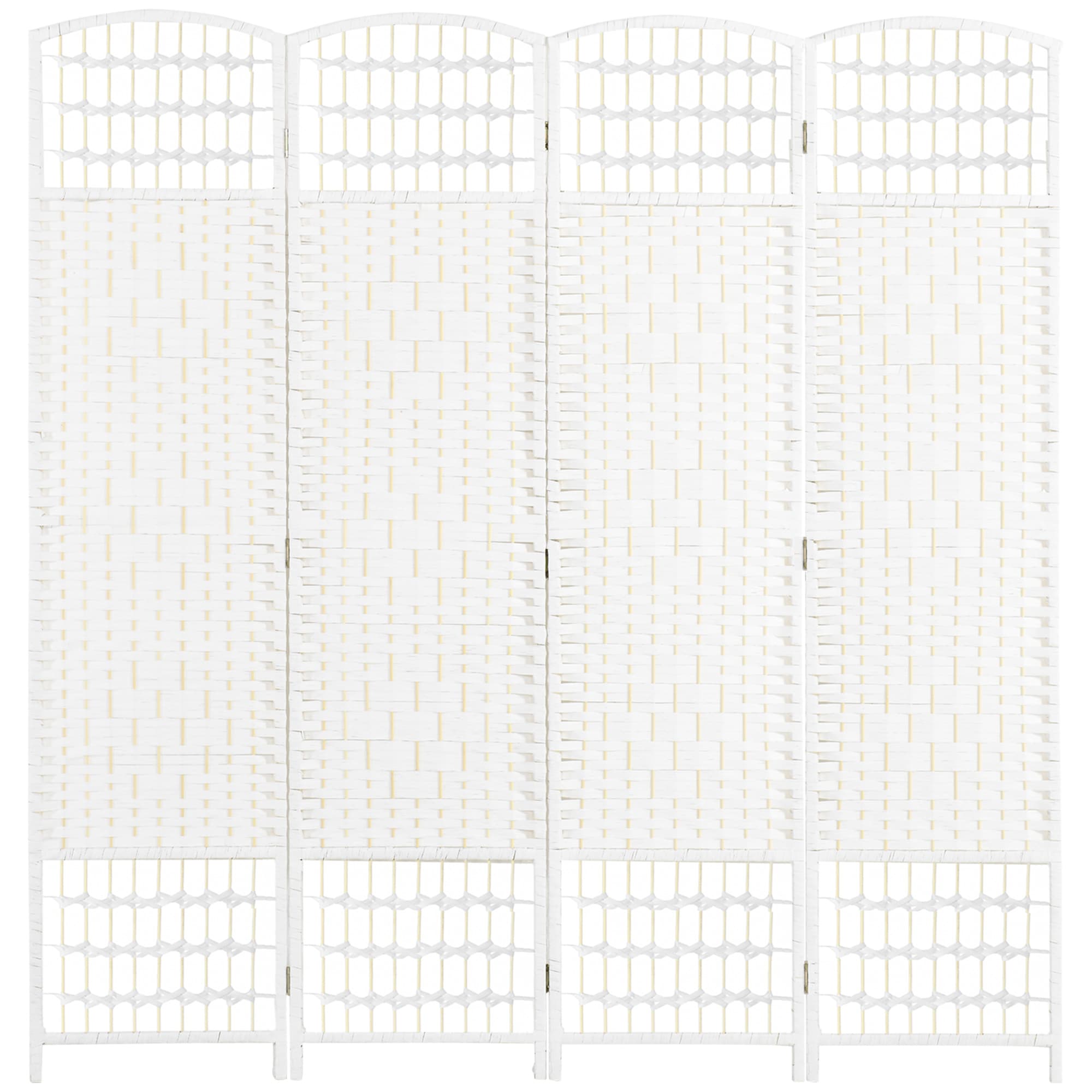 HOMCOM Paravent intérieur en bois séparateur de pièce cloison pliable 4 panneaux 160 x 170 cm blanc