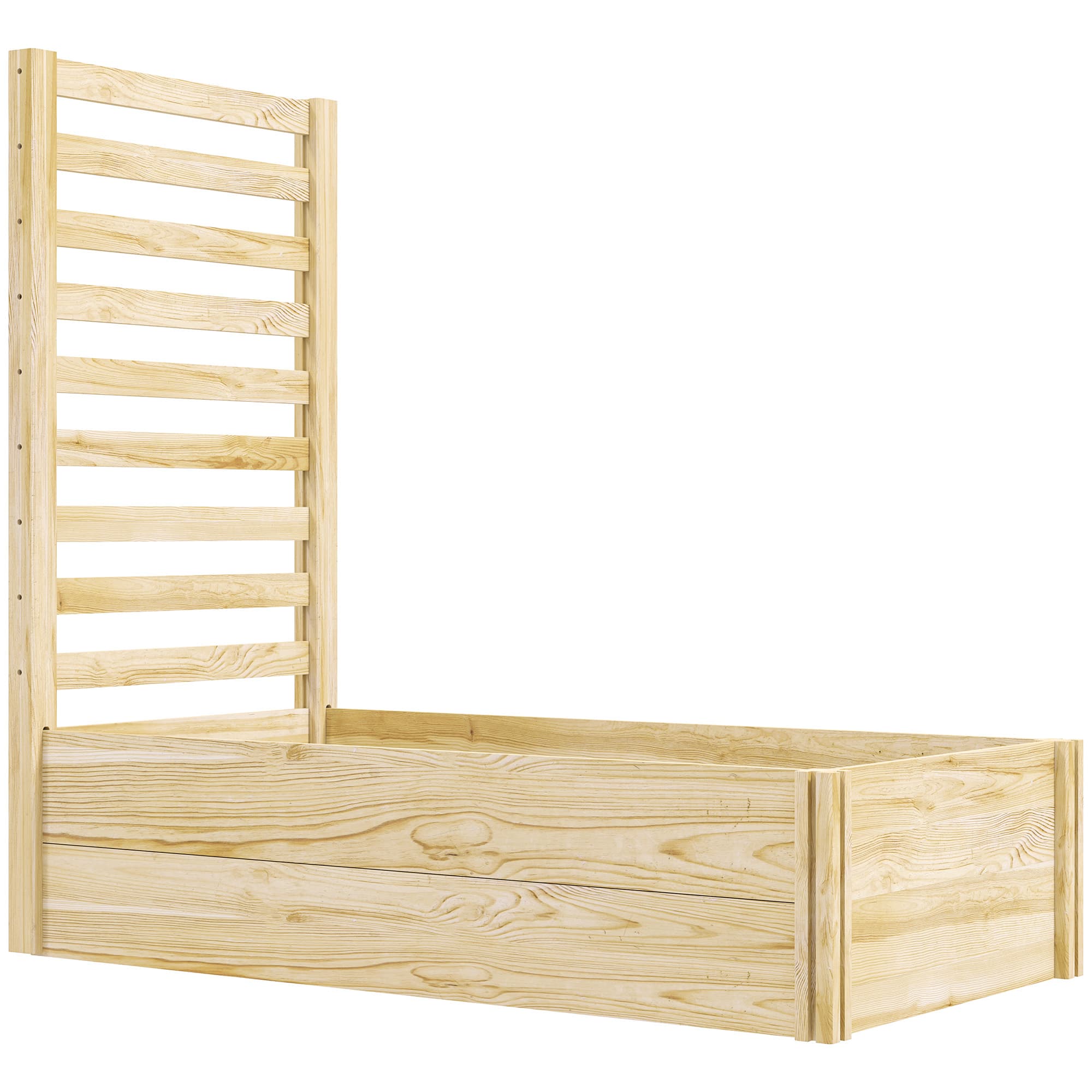 Outsunny Jardinière avec treillis bac à fleurs jardinière de jardin dim. 115L x 60l x 110H cm bois sapin naturel